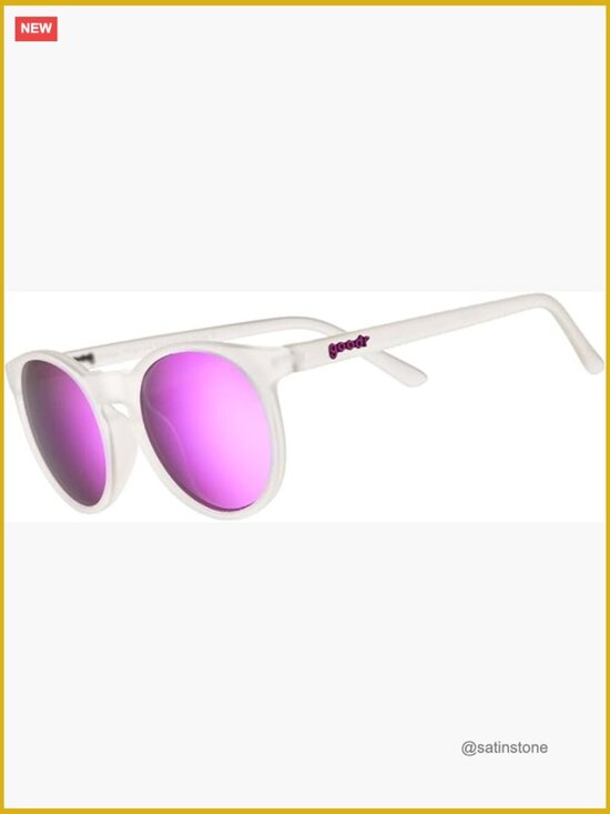Polarized Round Sunglasses, Clear Translucent Frame, No Slip No Bounce main image 6